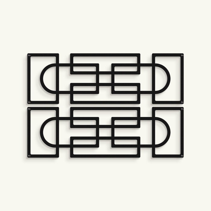 Wallity Echo Forms Juego de 2 Accesorios de Pared de Metal Negro
